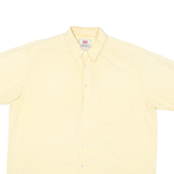 LEVI'S Mens Yellow Cotton Blend Shirt XL Button-Down Collar Casual Summer