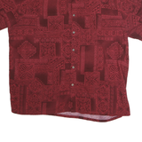 BATICK BAY Mens Red Patterned Shirt 2XL Cotton Casual Short Sleeve Relaxed Fit