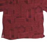 BATICK BAY Mens Red Patterned Shirt 2XL Cotton Casual Short Sleeve Relaxed Fit