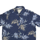 ISLAND REPUBLIC Mens Blue Silk Tropical Print Shirt L Summer Beachwear Casual