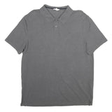 CALVIN KLEIN Mens Grey Short Sleeve Plain Polo Shirt XL Cotton Casual