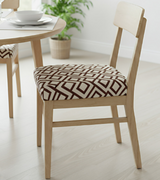 Anyseat Brown and Light Beige Print Chair Cover – Stretch Washable Removable Seat Cover for Dining & Kitchen
