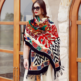Anyyou 100% Merino Wool Black Beige Garden Neck Wrap Silk Satin Large Winter Scarf Pashmina Shawl Bandana Perfect For Women Ladies Fashion Style