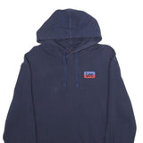LEE Mens Navy Pullover Hoodie M Cotton Blend Soft Comfortable