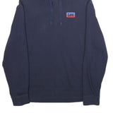 LEE Mens Navy Pullover Hoodie M Cotton Blend Soft Comfortable