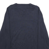 NAUTICA Mens Navy Blue Plain Cotton V-Neck Basic Knit Jumper XL Casual Wear