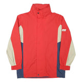 WS PSORT Mens Red & Cream Navy Colourblock Jacket S Polyester Blend Zip