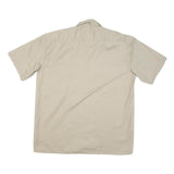 DICKIES Mens Beige Cotton Blend Work Shirt L Button Pocket Short Sleeve