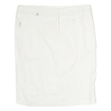 ARMANI JEANS Womens White Mini Cotton Plain Skirt M Classic Casual Summer