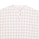 BARBOUR Womens Cream & Pink Checked Basic Top Sleeveless Round Neck UK 8 Cotton