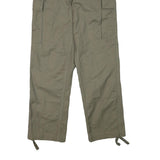 Mens Cotton Blend Regular Fit Cargo Trousers Beige W30 L31 Casual Utility Zip