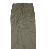 Mens Cotton Blend Regular Fit Cargo Trousers Beige W30 L31 Casual Utility Zip