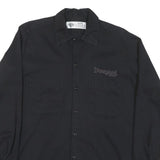 DICKIES Mens Black Worker Shirt M Cotton Blend Button-Down Long Sleeve Relaxed