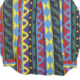 TOMMY HILFIGER Mens Blue Red Yellow Green Pattern Shirt M Button Down Cotton