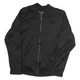 ADIDAS Mens Black Sports Track Jacket S Polyester Zip Athletic Comfort Casual