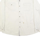 WRANGLER Mens White Cotton Blend Casual Shirt L Long Sleeve Button Up