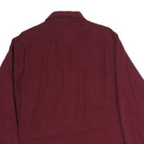 HIGH SIERRA Mens Maroon Plain Cotton Shirt L Long Sleeve Button Pocket