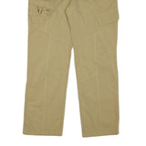 Mens Beige Cotton Blend Regular Fit Cargo Trousers W28 L28 Utility Zip Closure