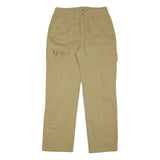 Mens Beige Cotton Blend Regular Fit Cargo Trousers W28 L28 Utility Zip Closure