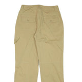 Mens Beige Cotton Blend Regular Fit Cargo Trousers W28 L28 Utility Zip Closure