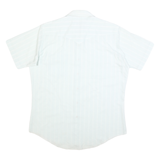 WRANGLER Mens White Striped Classic Western Shirt XL Short Sleeve Cotton Blend