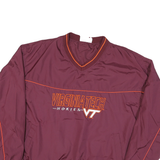 RED OAK Mens Maroon Virginia Tech VT V-Neck XL Pullover Sweatshirt Lightweight