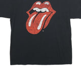 GILDAN Mens Black Rolling Stones Graphic T-Shirt L Short Sleeve Crew Neck