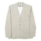 INFO Womens Beige Wool Blend Button Jacket XXS Woven Classic Tailored