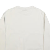 ADIDAS Womens Cream Sweatshirt Crew Neck UK 12 Cotton Blend Pullover