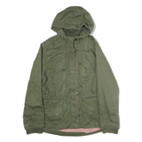TOMMY HILFIGER Womens Green Cotton Blend Hooded Jacket XL Zip Casual Outerwear