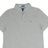 TOMMY HILFIGER Mens Grey Short Sleeve Polo Shirt M Cotton Blend Casualwear