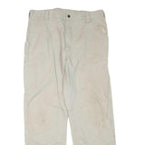 CARHARTT Mens Cotton Blend Beige Workwear Regular Straight Trousers W38 L34