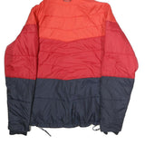 COLUMBIA Mens Red & Orange Quilted Jacket M Polyester Hooded Zip Casual Outdoor