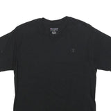 CHAMPION Mens Black V-Neck T-Shirt Short Sleeve Cotton Blend M