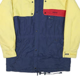 ENTRANT Mens Yellow & Blue Colourblock Zip Jacket L Polyester Blend Outdoor