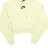 NIKE Womens Yellow Cropped Hoodie M Nike Air Print Sweatshirt