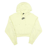 NIKE Womens Yellow Cropped Hoodie M Nike Air Print Sweatshirt