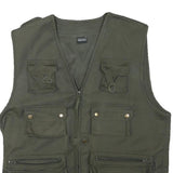ARMY TEX Mens Green Cotton Blend Utility Jacket L Vest Zip Pockets Outdoor