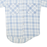 L.A. GATE Mens Blue & White Check Shirt S Short Sleeve Cotton Casual Summer
