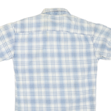 L.A. GATE Mens Blue & White Check Shirt S Short Sleeve Cotton Casual Summer