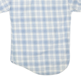 L.A. GATE Mens Blue & White Check Shirt S Short Sleeve Cotton Casual Summer