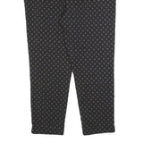 LAURA ASHLEY Womens Cotton Blend Black Slim Straight Trousers W34 L27 Polka Dot