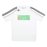 ADIDAS Mens White & Black Football T-Shirt M Short Sleeve Crew Neck Sportswear