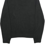 CHAPS Mens Black Cotton Blend Pullover Jumper XL Ribbed Collar Embroidered Logo