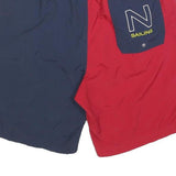 NAUTICA Mens Shorts Red & Navy Casual M W30 Sailing Logo Drawstring Swimwear