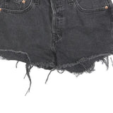 LEVI'S Womens Black Denim Cut-Off Shorts XS W24 Raw Hem Casual Summer Denim