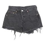LEVI'S Womens Black Denim Cut-Off Shorts XS W24 Raw Hem Casual Summer Denim