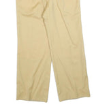 Womens Wool Relaxed Beige Trousers W30 L28 Zip Plain Wide-Leg Casual Smart