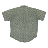 CHAPS RALPH LAUREN Mens Green Pattern Cotton Blend Shirt L Relaxed Fit Casual