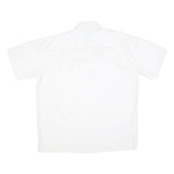 L'HOMME MODERNE Mens White Cotton Blend Shirt L Short Sleeve Button-Up Utility